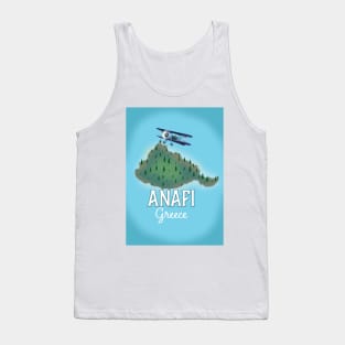 Anafi Island Greece travel poster map print. Tank Top